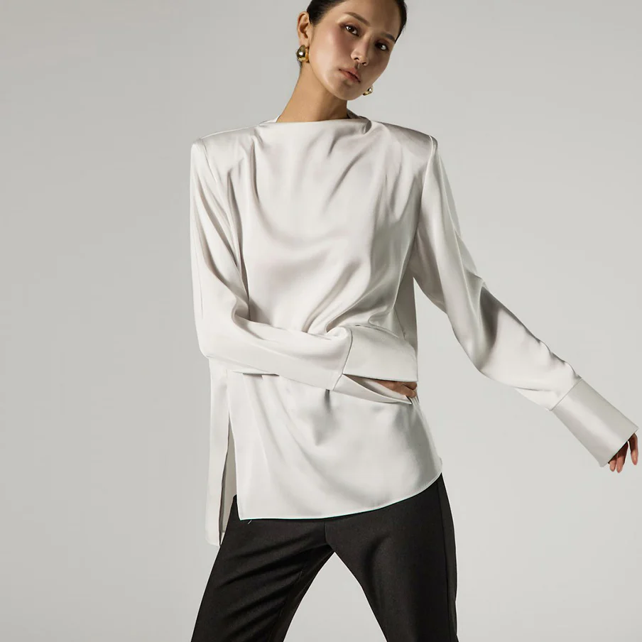 B9204 Neck Drap Blouse - Image 2