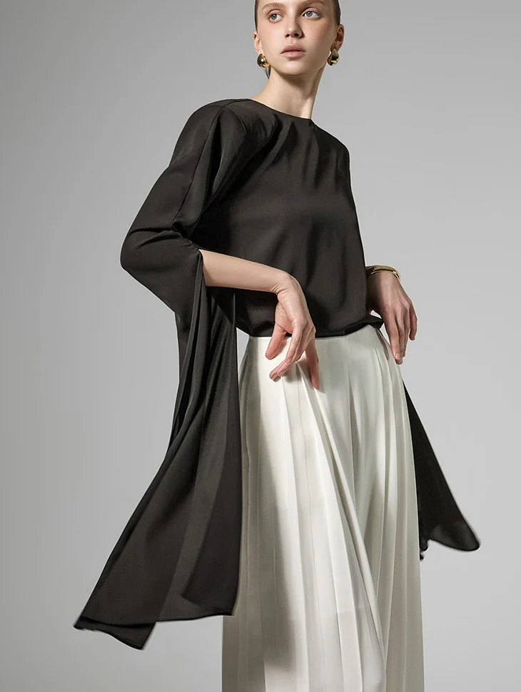 B9206 Long Slit Sleeve Blouse