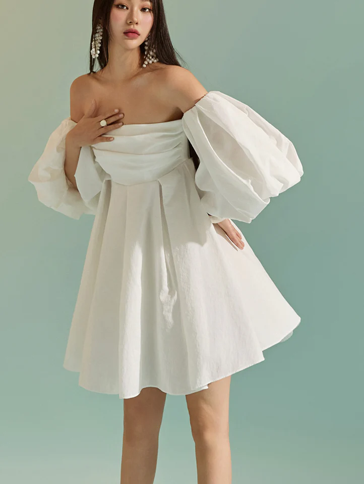 D9351 Off Shoulder Mini Dress