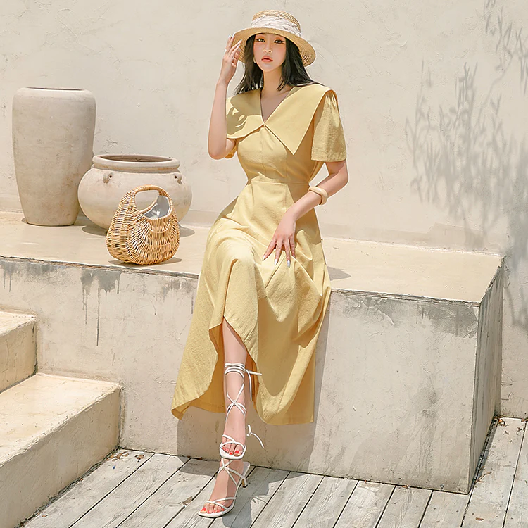 D4517 Collar Midi Dress - Image 2
