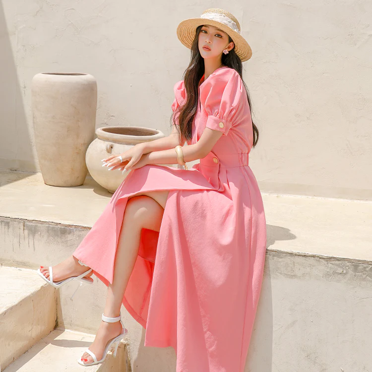 D4520 Wrap Flared Dress - Image 2