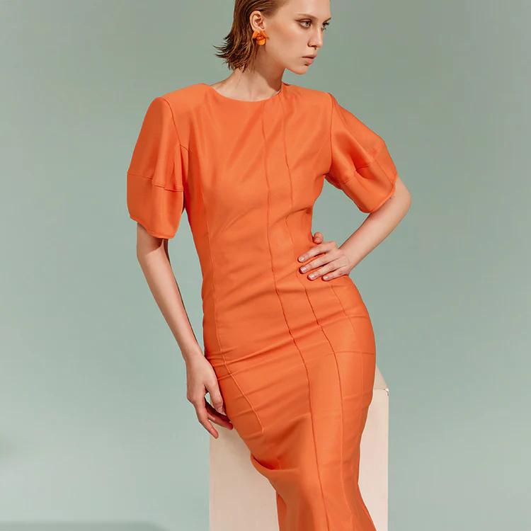 D4712 Pintuck Midi Dress - Image 2