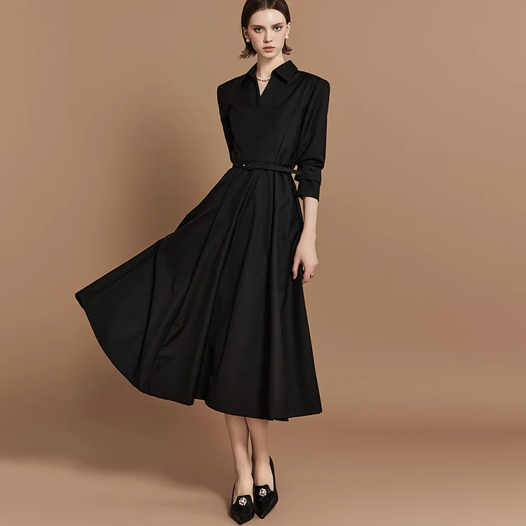 D4892 Dress with Belt - Image 2