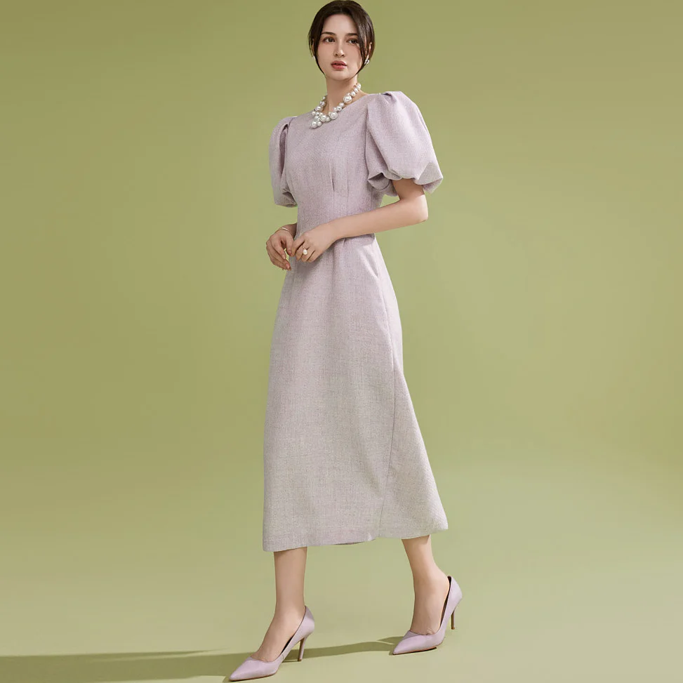 D4909 Puff Sleeve Dress - Image 2