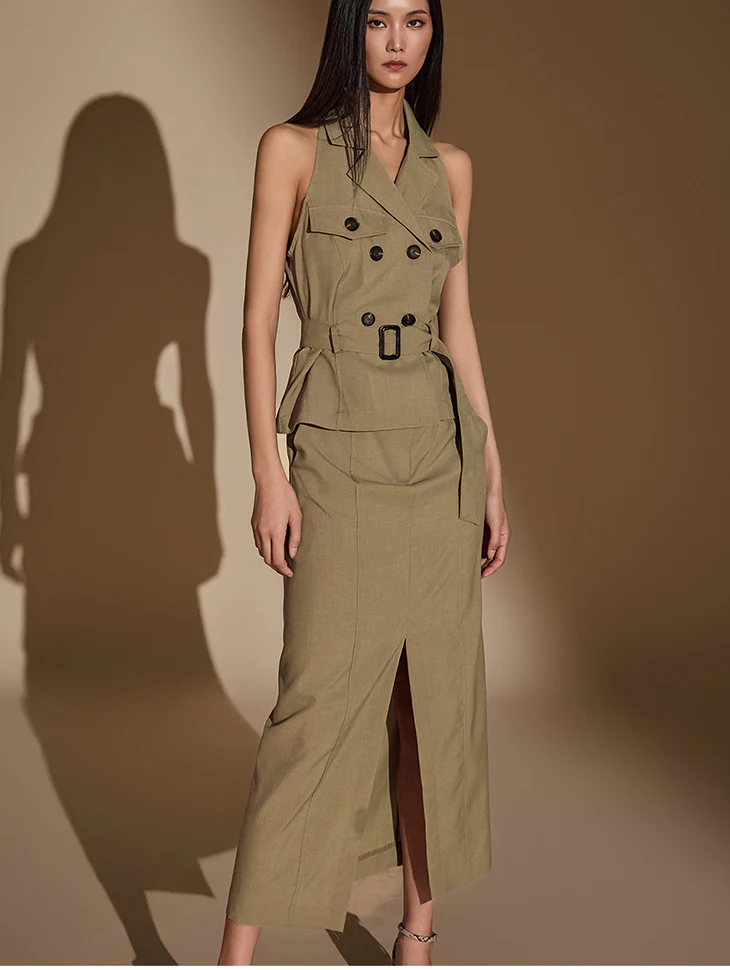 D4980 Belted Dress