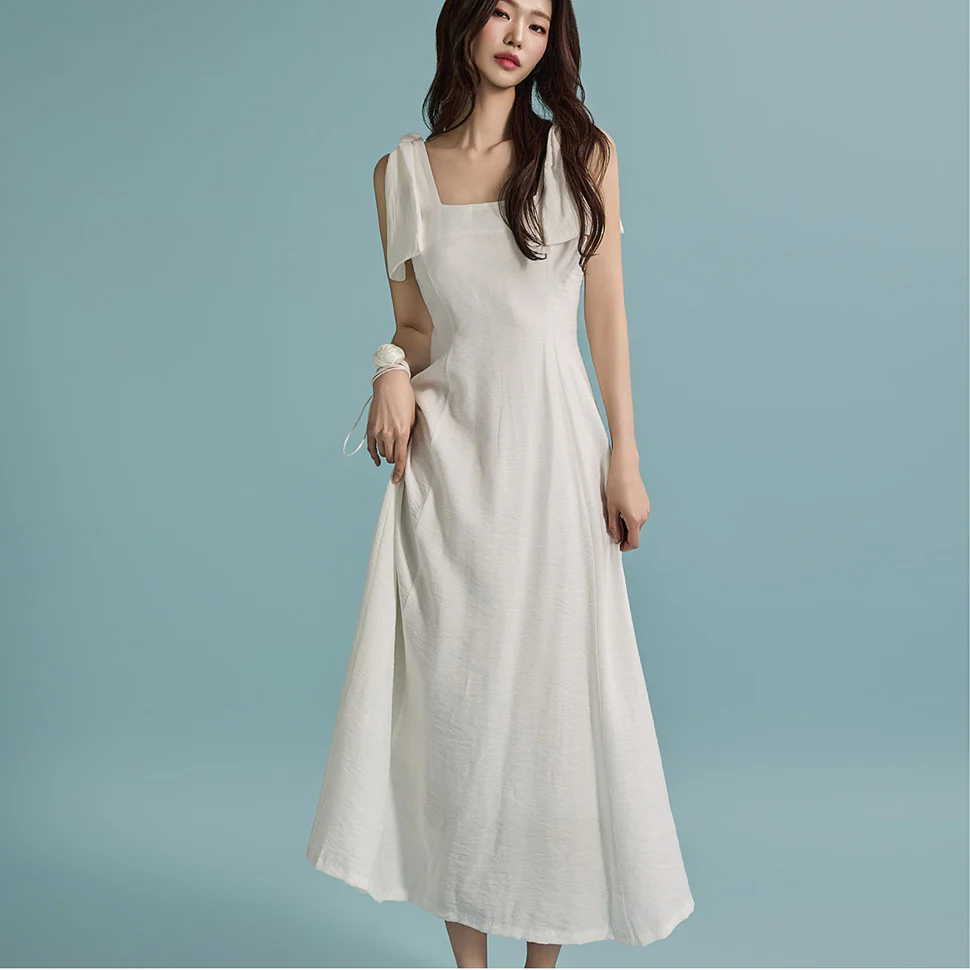 D5014 Shoulder Ribbon Dress - Image 2