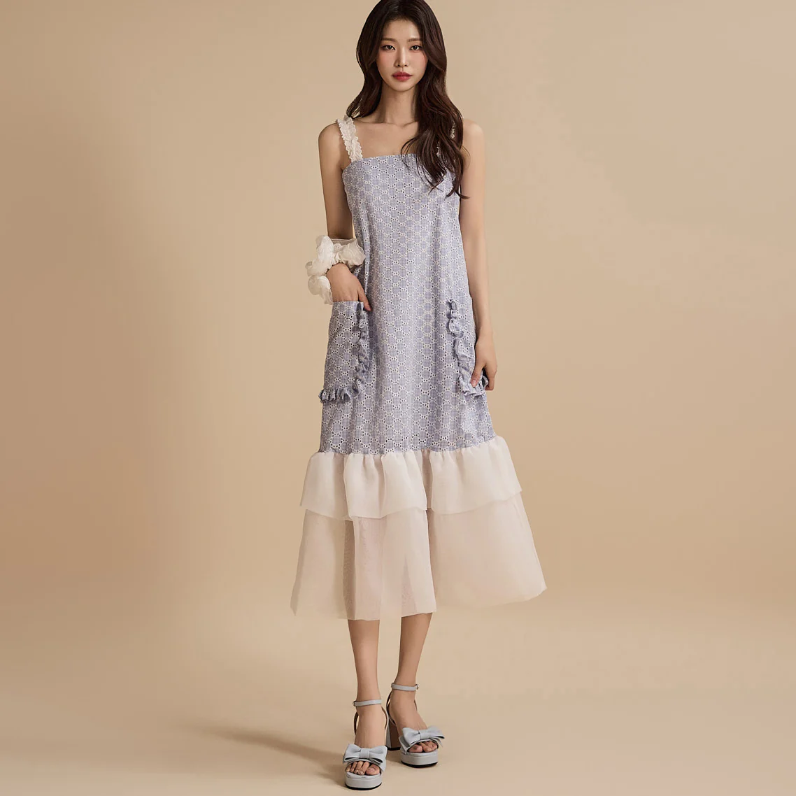 D5017 Embroidered Frill Dress - Image 2