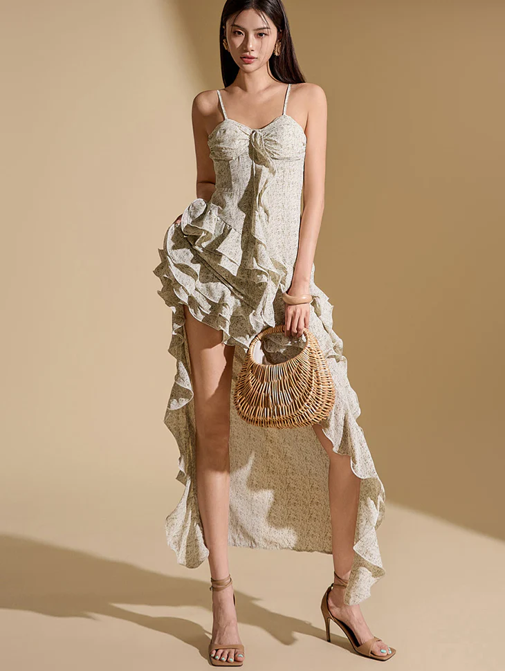 D5041 Tube Top Frill Dress