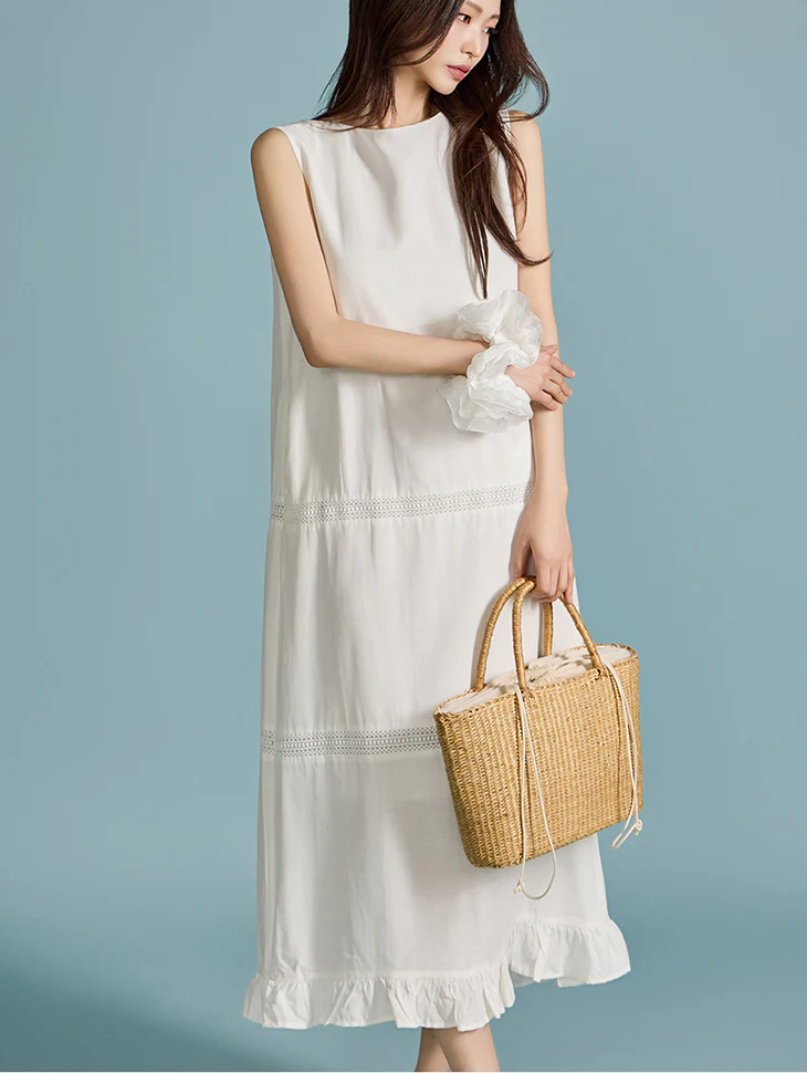 D5052 Embroidered Frill Dress - Image 2
