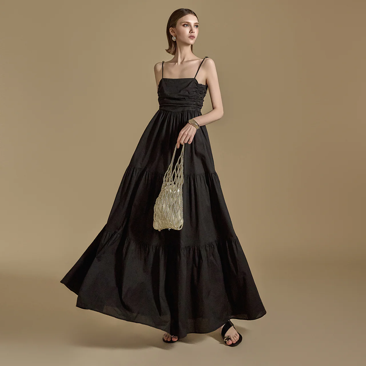 D5056 Pintuck Tiered Dress - Image 2