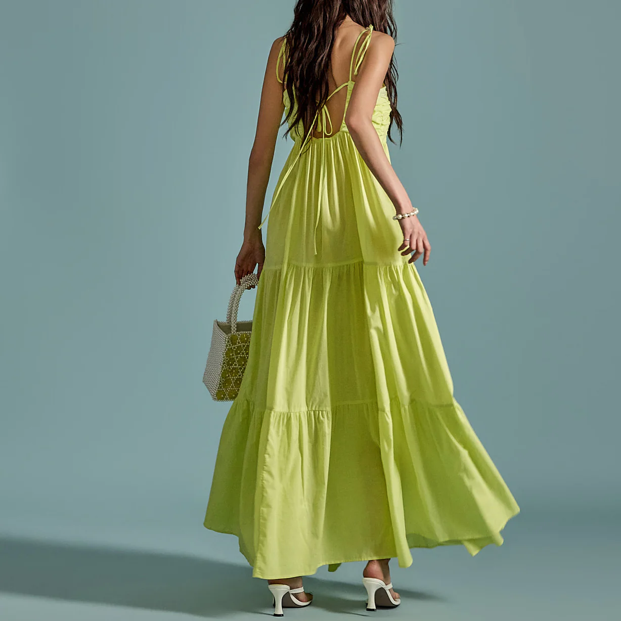 D5056 Pintuck Tiered Dress - Image 2