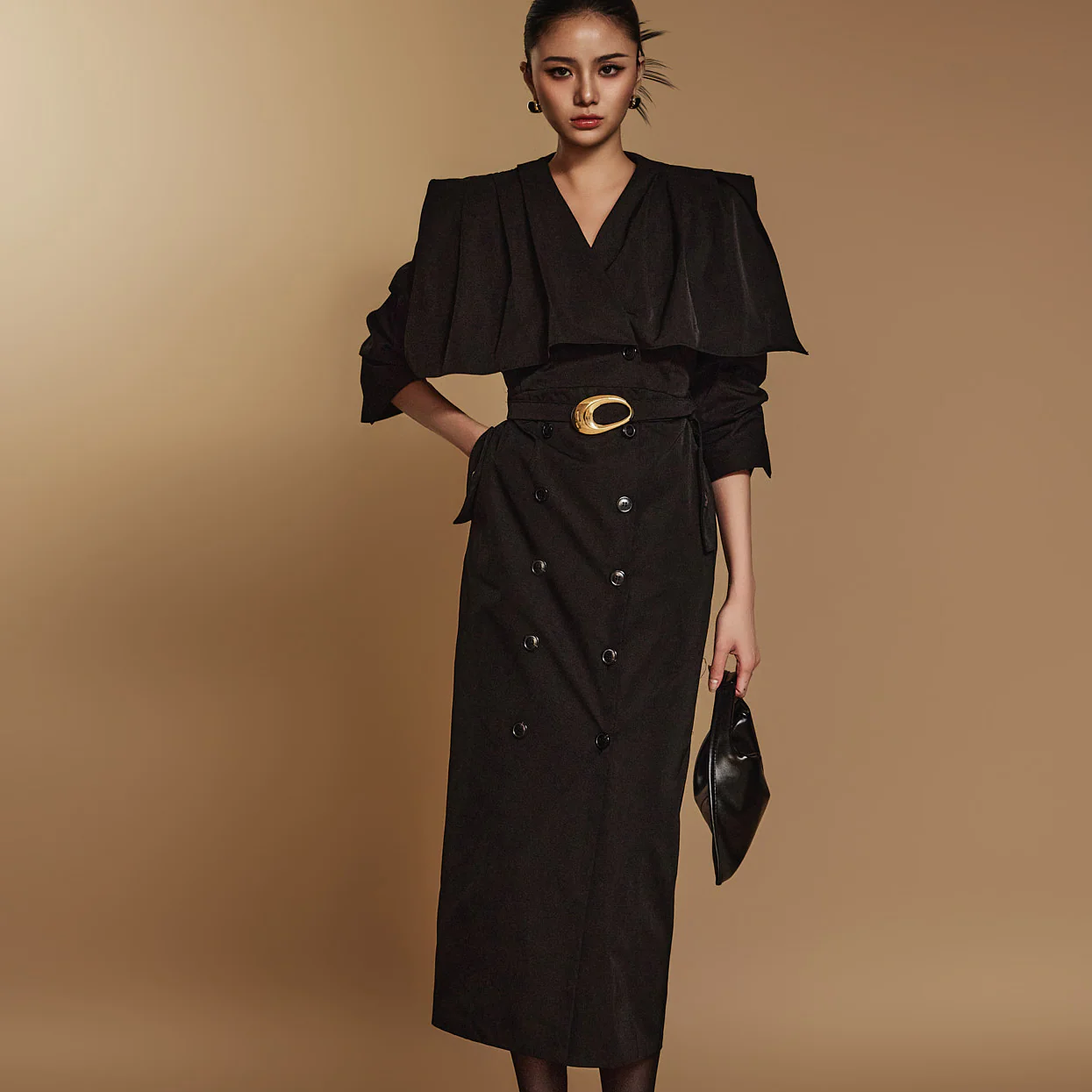 D5096 Belted Trench Dress - Image 2