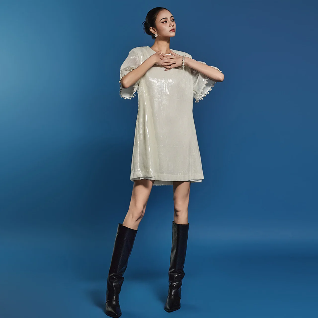 D5123 Spangle Mini Dress - Image 2