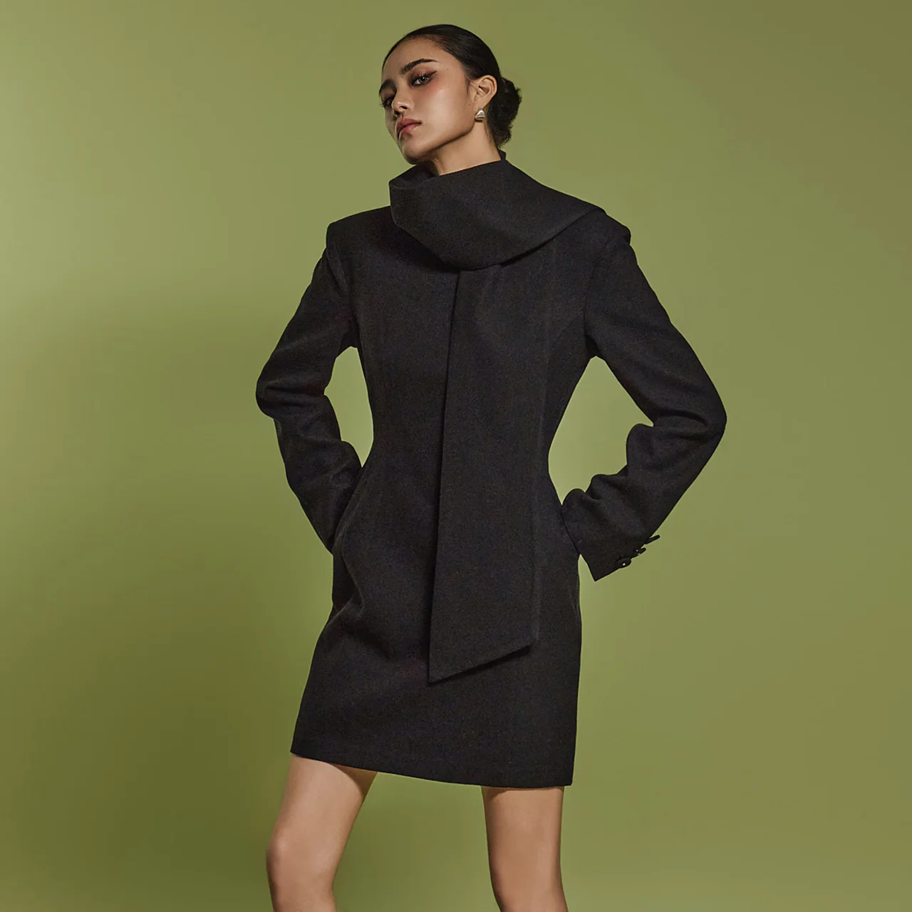 D5124 Mini Dress With Scarf - Image 2