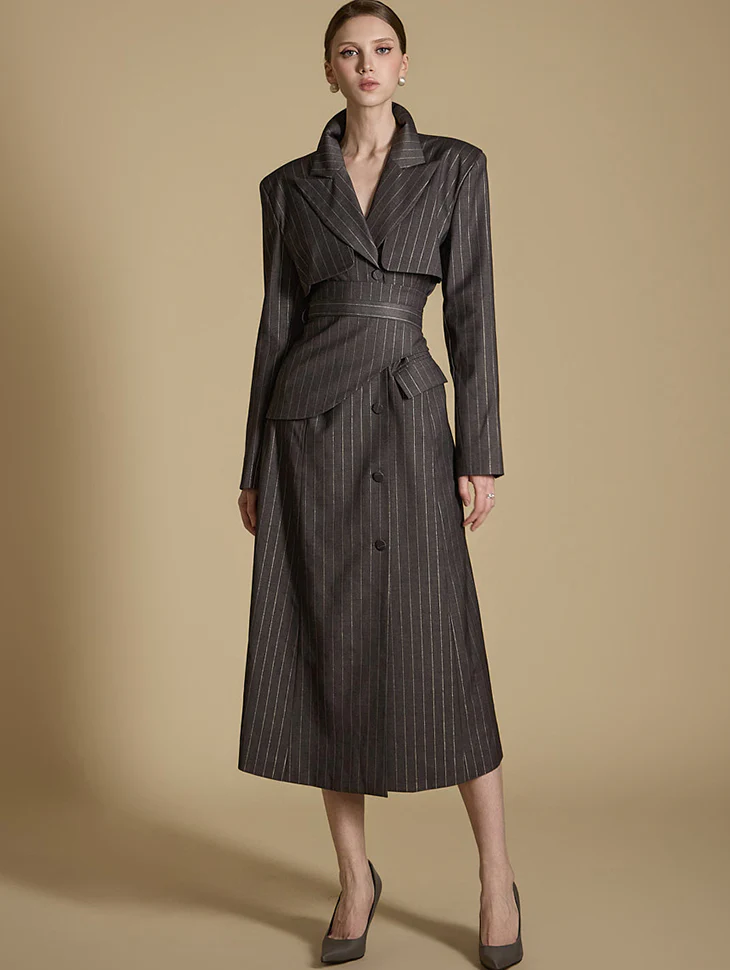 D5177 Stripe Dress with Belt