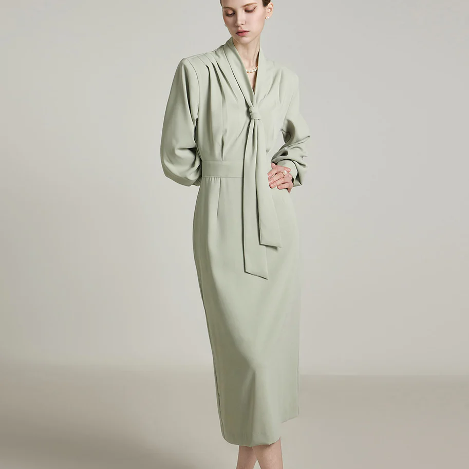 D5194 Dress With Scarf - Image 2