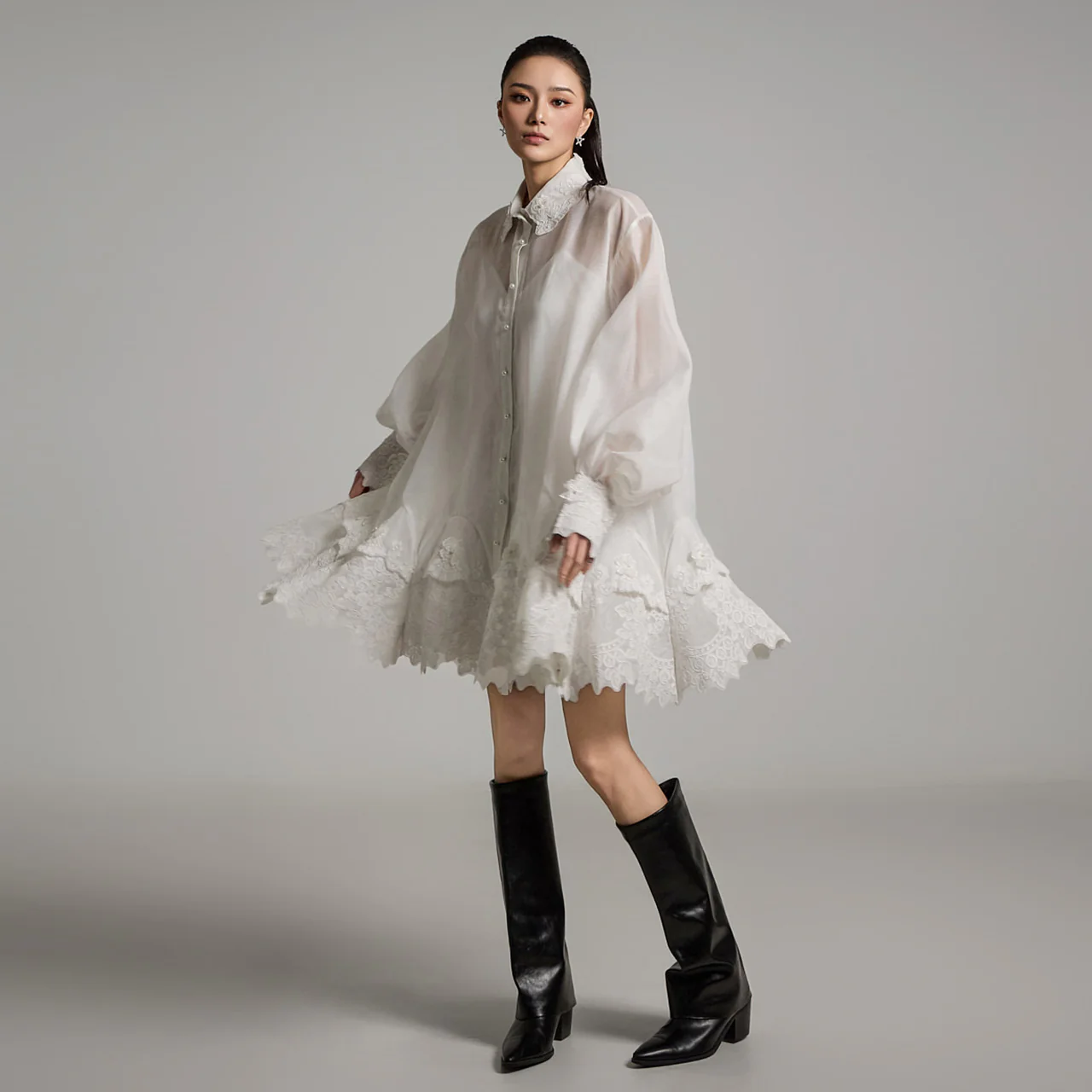 D5202 Linen Dress with Strap - Image 2