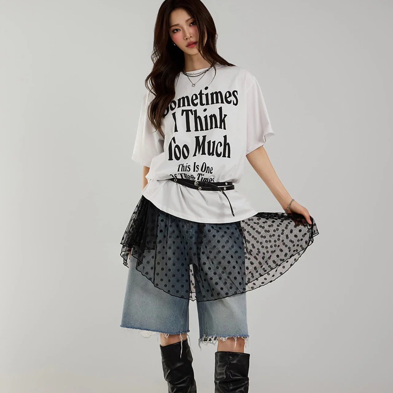 D5205 Sheer Dot Patterned Dress - Image 2