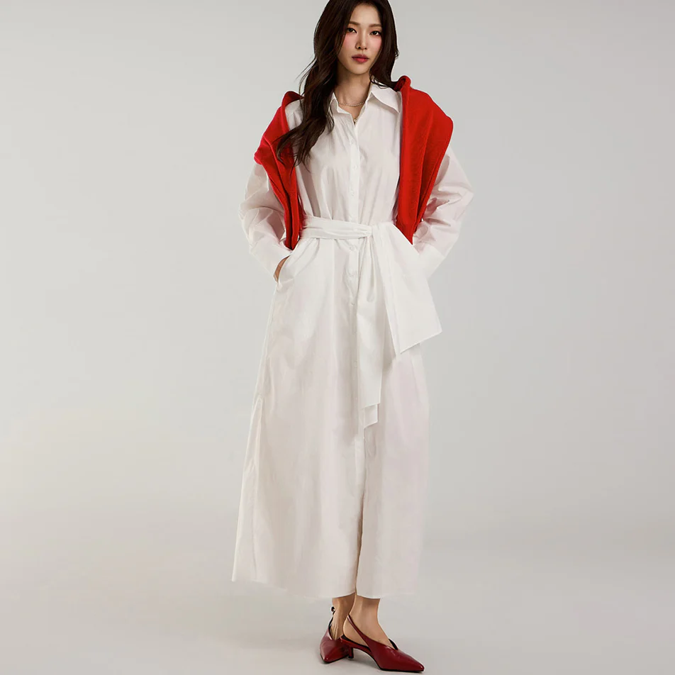 D5207 Shirt Dress with Strap - Image 2