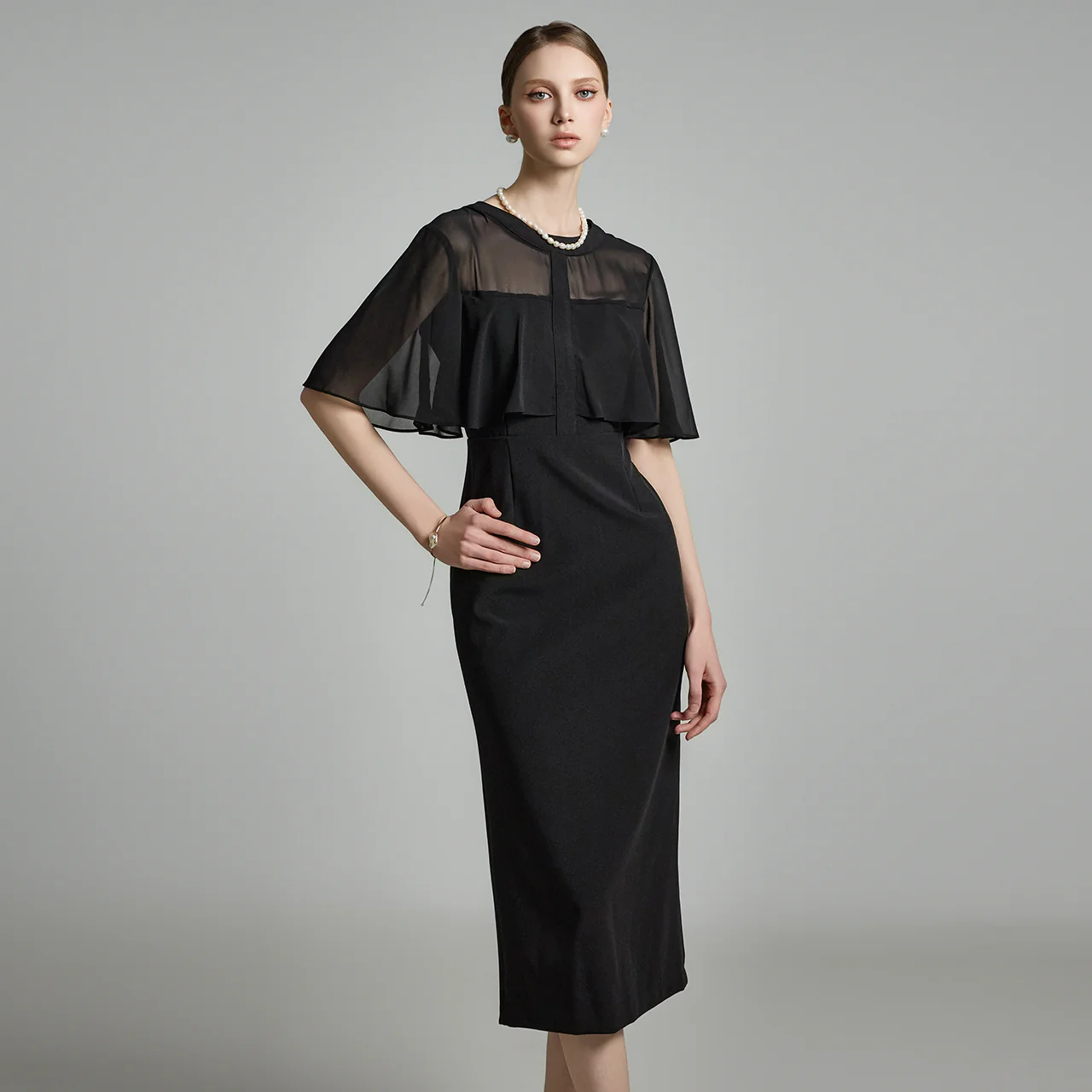 D5223 Sheer Slim Fit Dress - Image 2