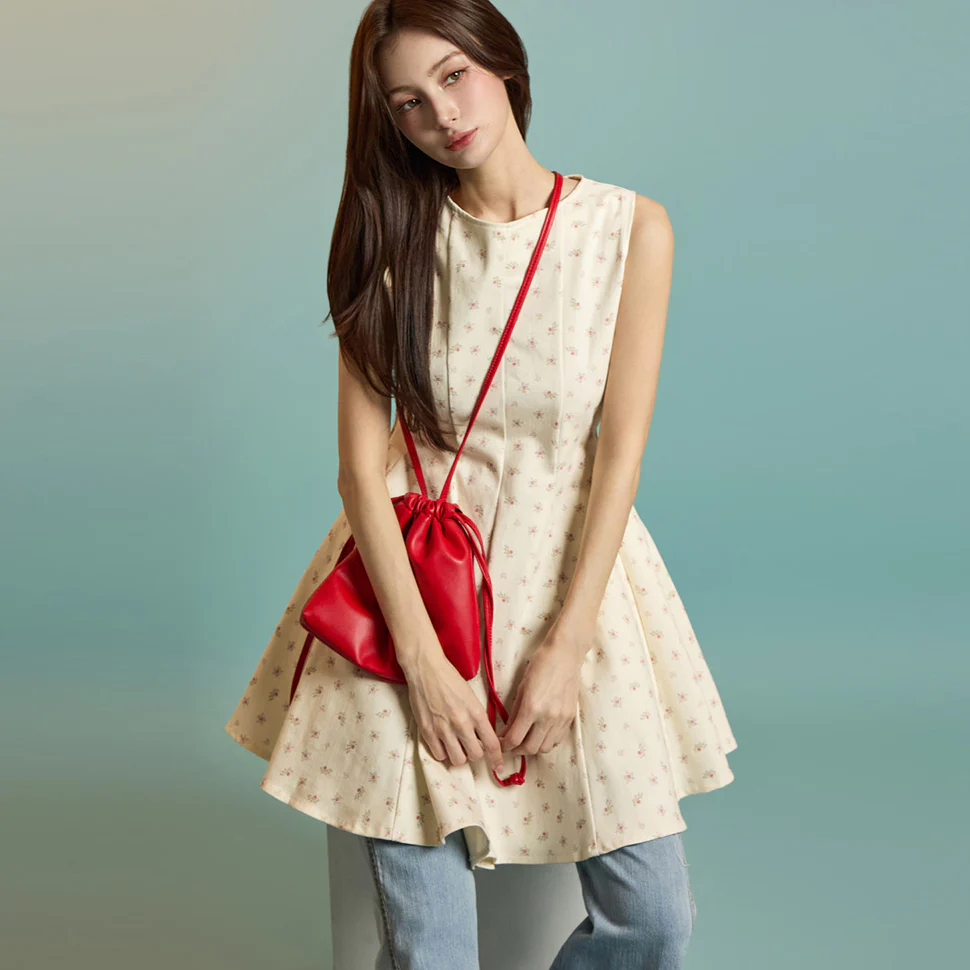D5250 Flower Pattern Mini Dress - Image 2