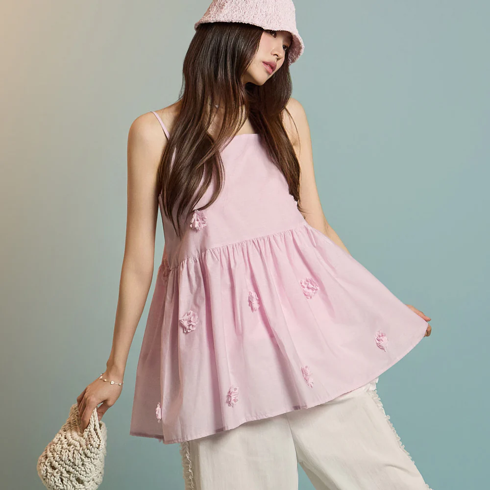 D5257 Flower Embroidery Mini Dress - Image 2