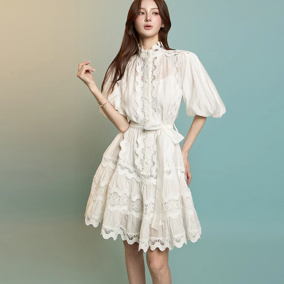 D5286 Mock-neck Dress with Strap - Image 2