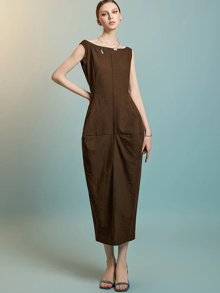 D5289 Balloon Sleeveless Dress