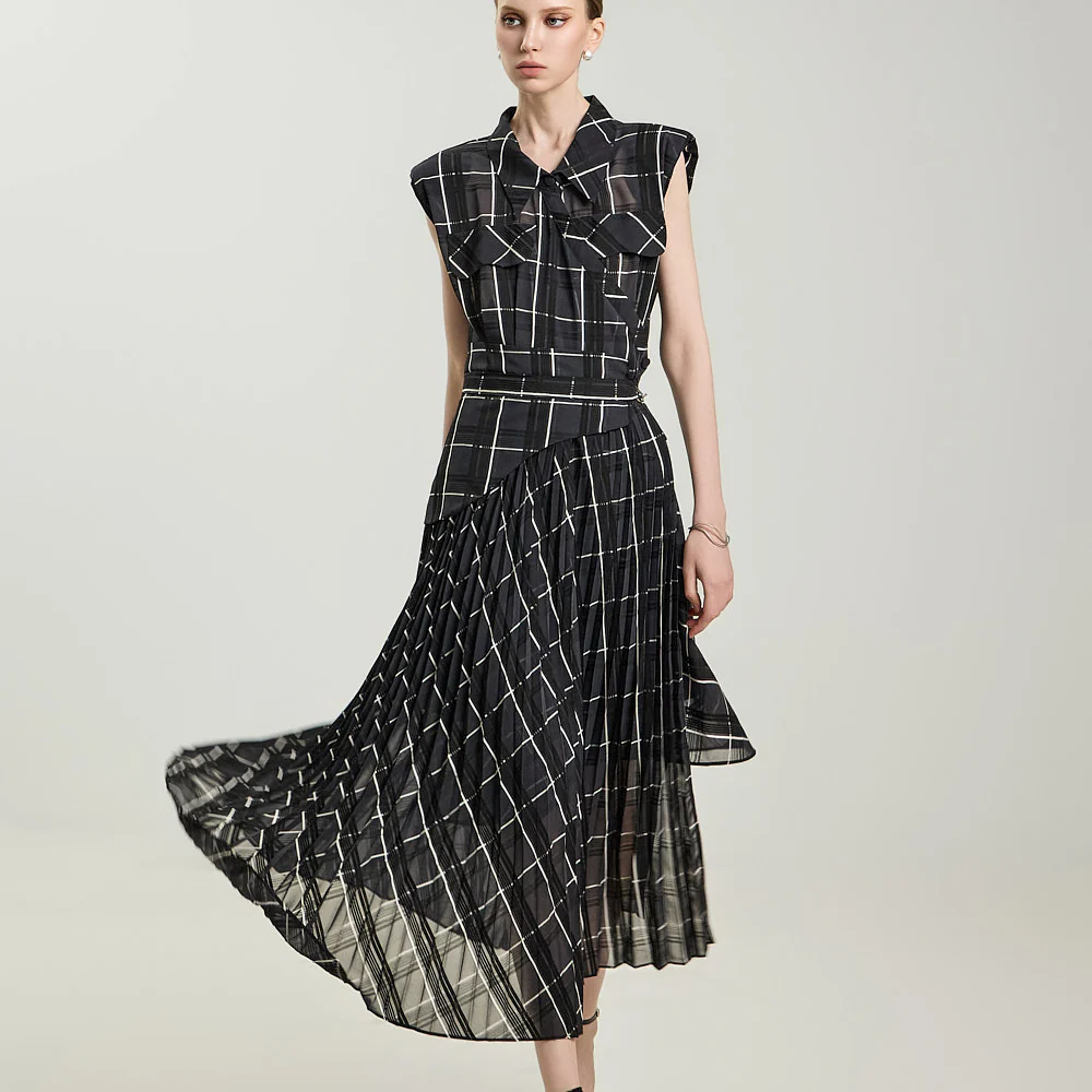D5291 Sleeveless Dress with Belt - Image 2