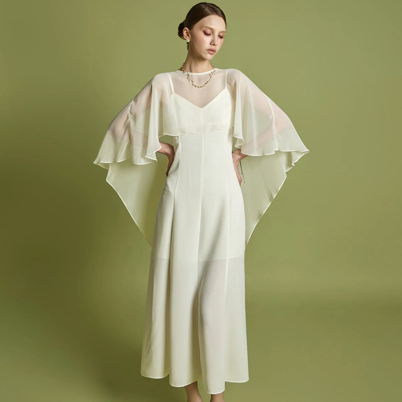 D5317 Cape-Designed Dress - Image 2