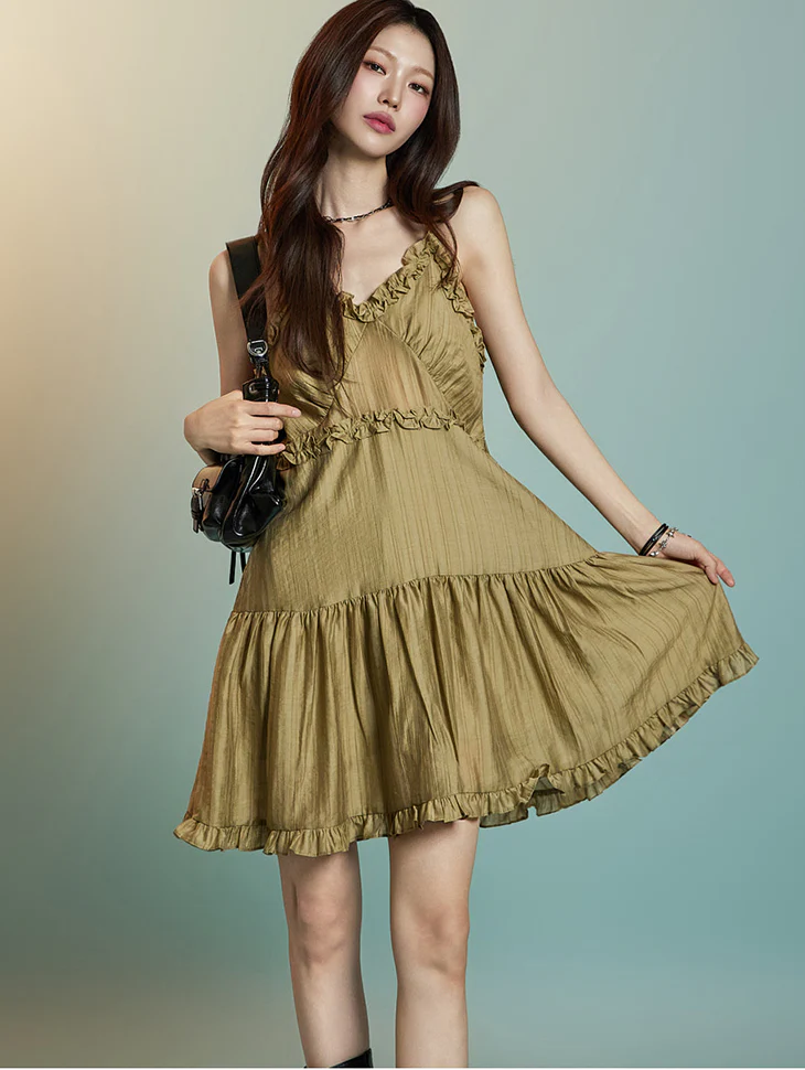 D5327 Frill Designed Dress