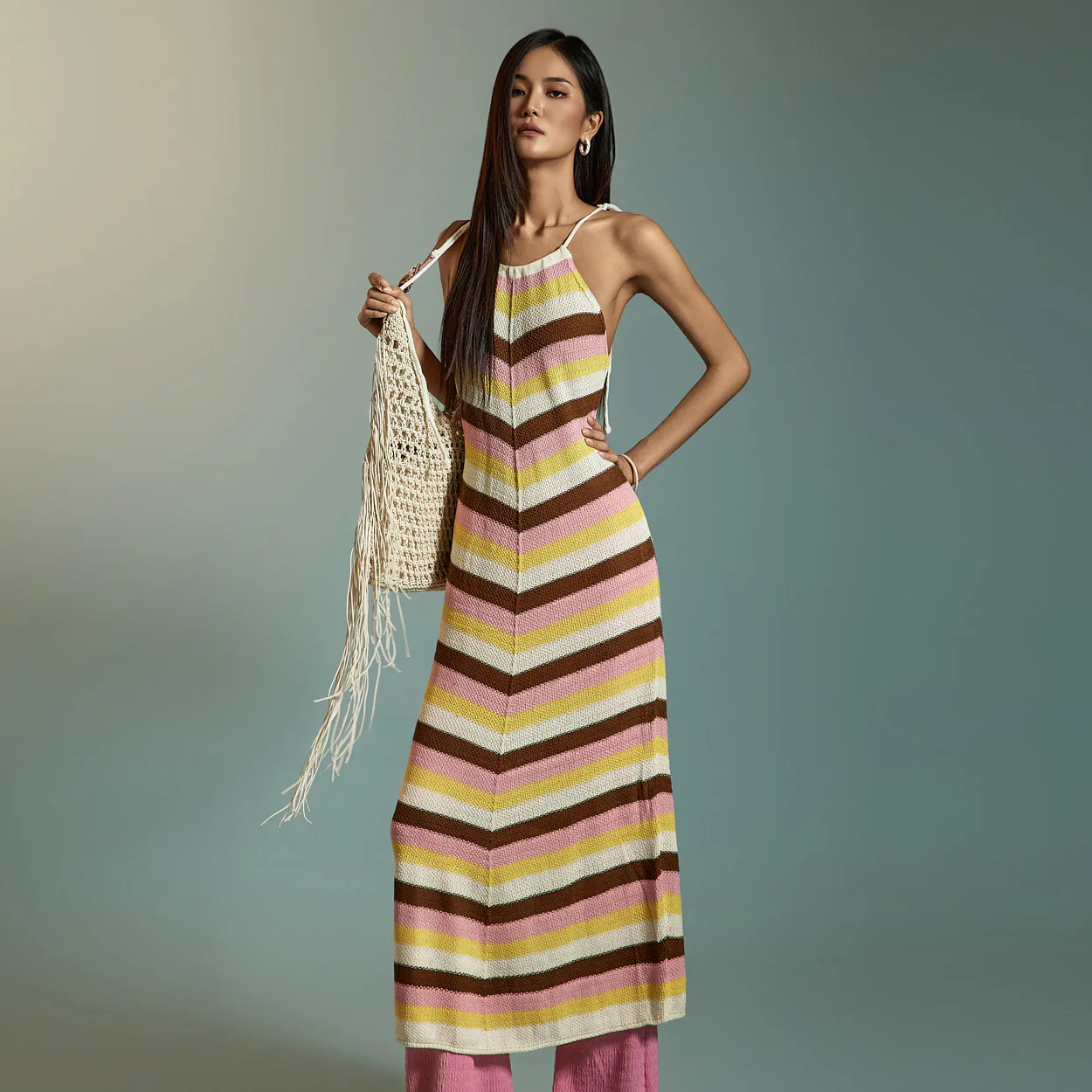 D5329 Striped Knit Dress - Image 2