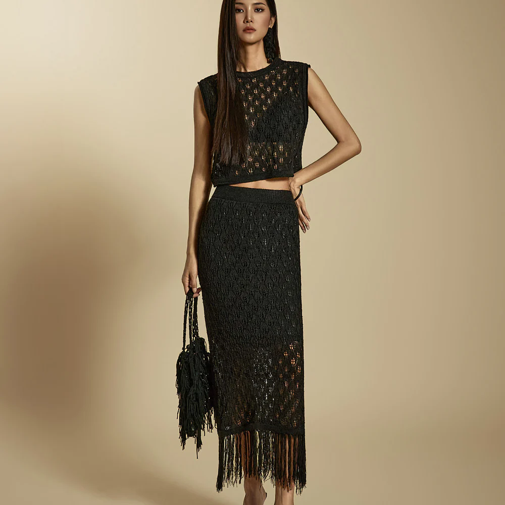 D5332 Knit Tassel Two-Piece - Image 2