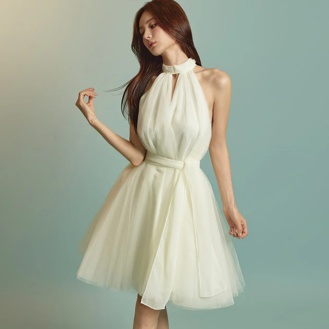 D5336 Sleeveless Dress with Strap - Image 2