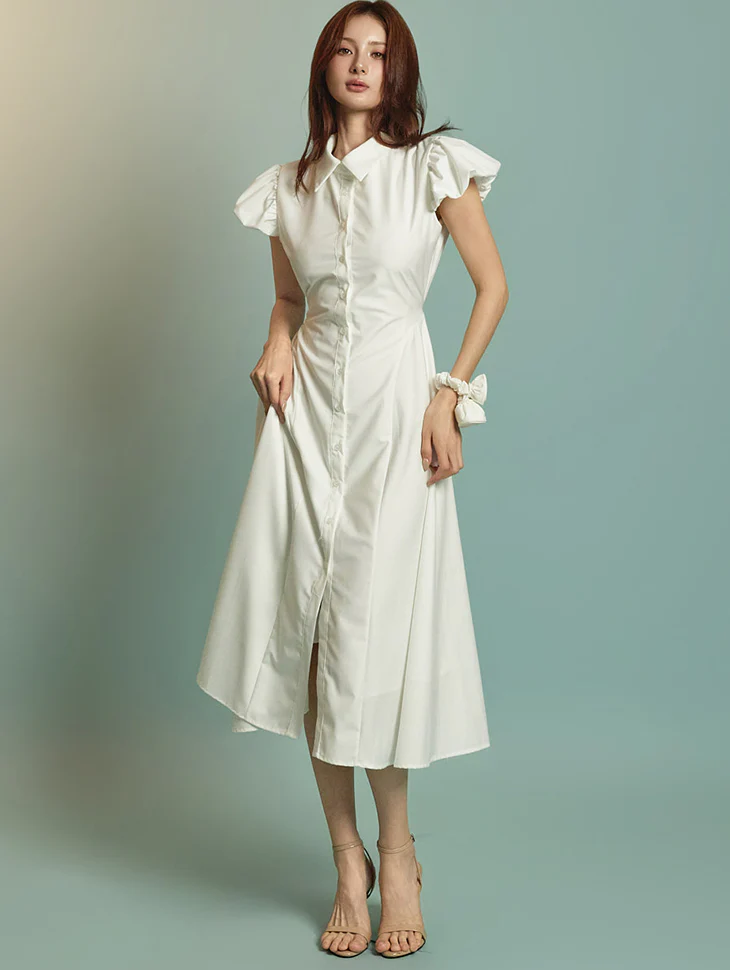 D5338 Ballon Shirt Dress