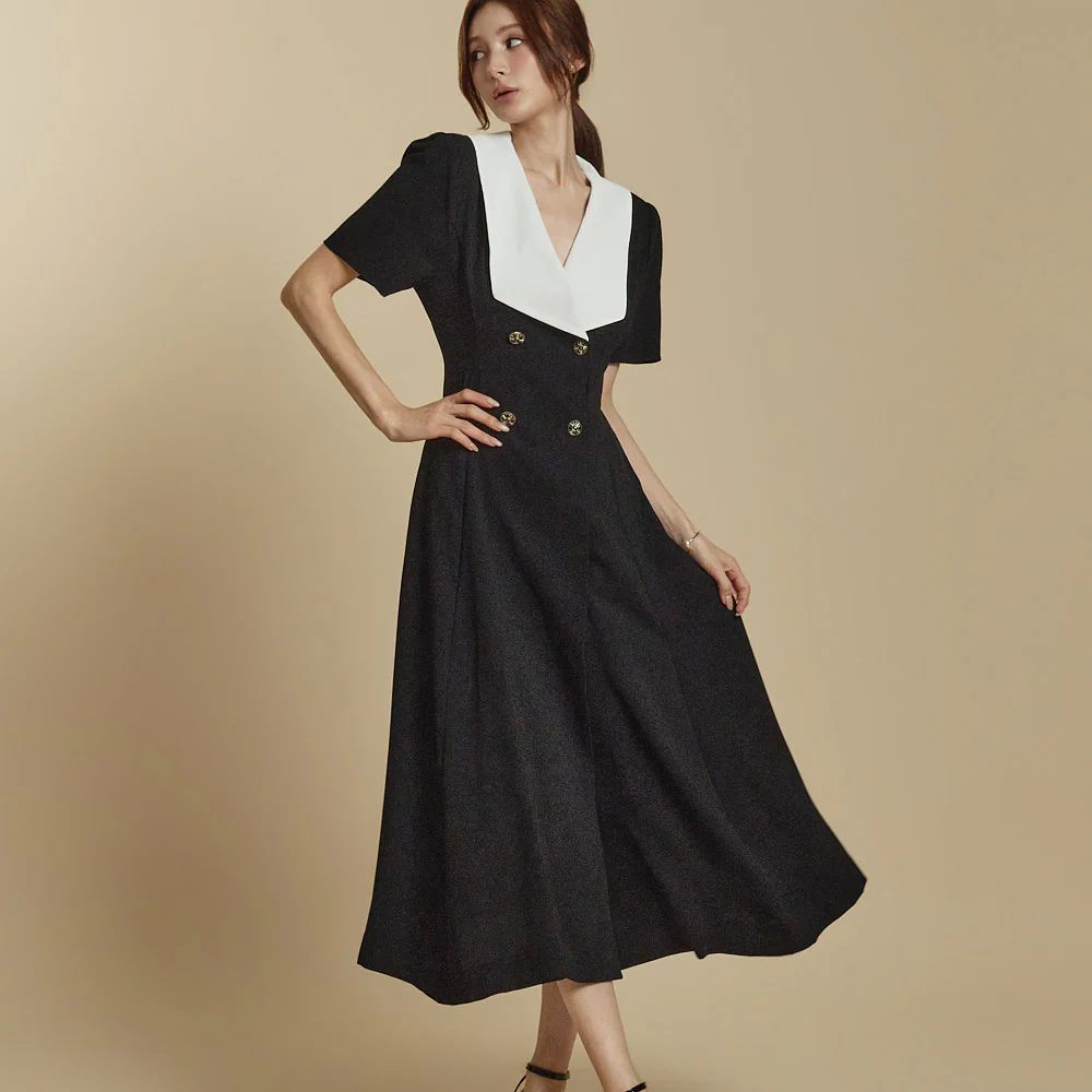 D5343 Color Block Dress - Image 2