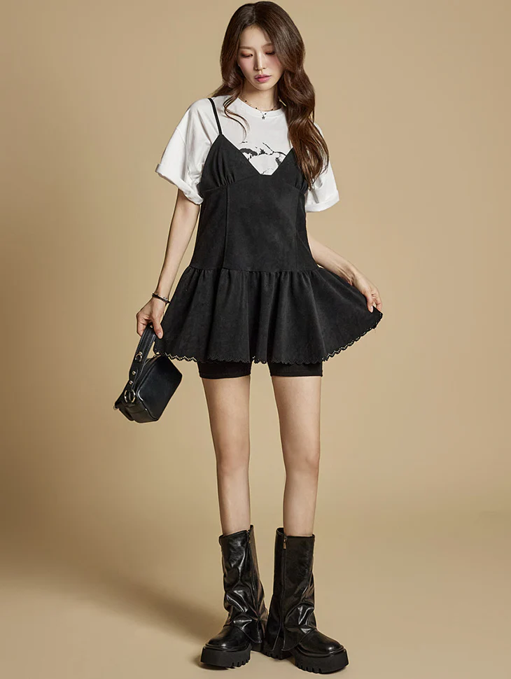D5354 Suede Mini Dress