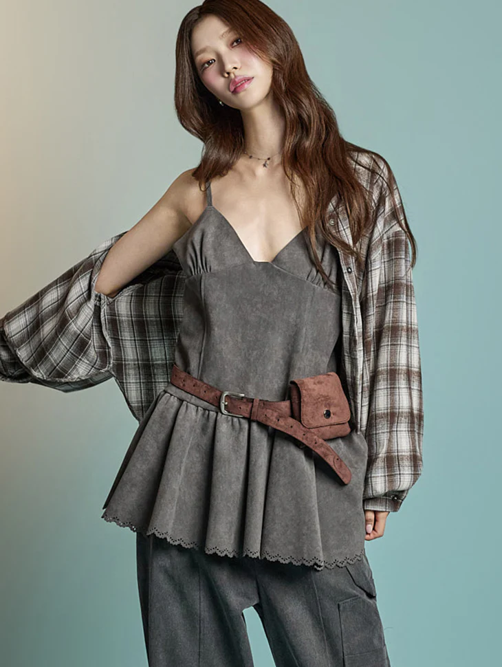 D5354 Suede Mini Dress