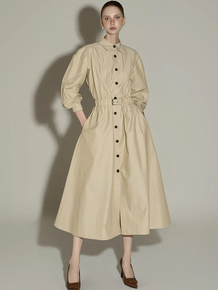 D5374 Shirts Dress with Belt