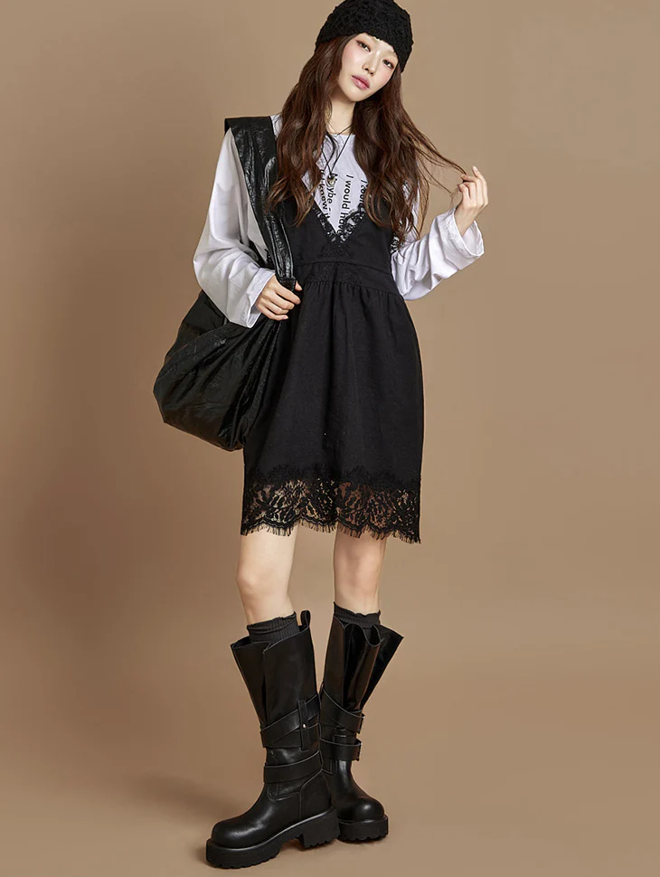D5382 Lace Mini Dress