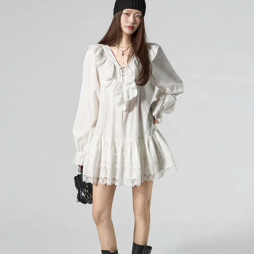 D5463 Ruffled Lace Dress - Image 2