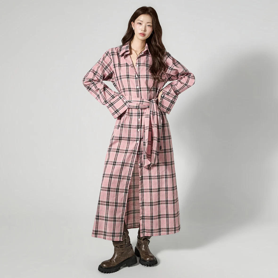 D5475 Strap Set Shirt Dress - Image 2