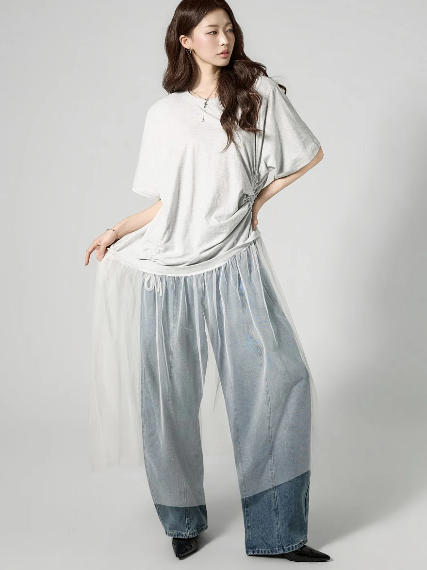 D5476 Side Shirred Dress