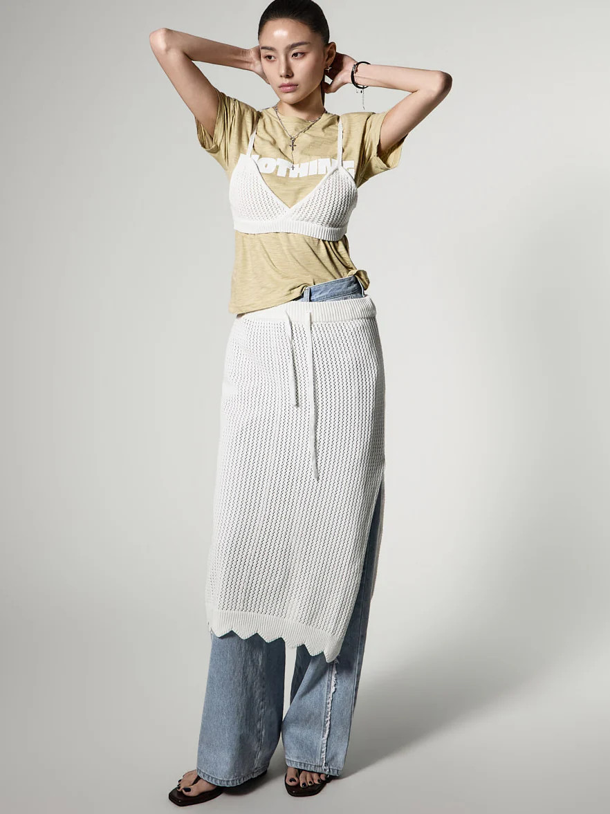 D5496 Waffle Knit Two-Piece