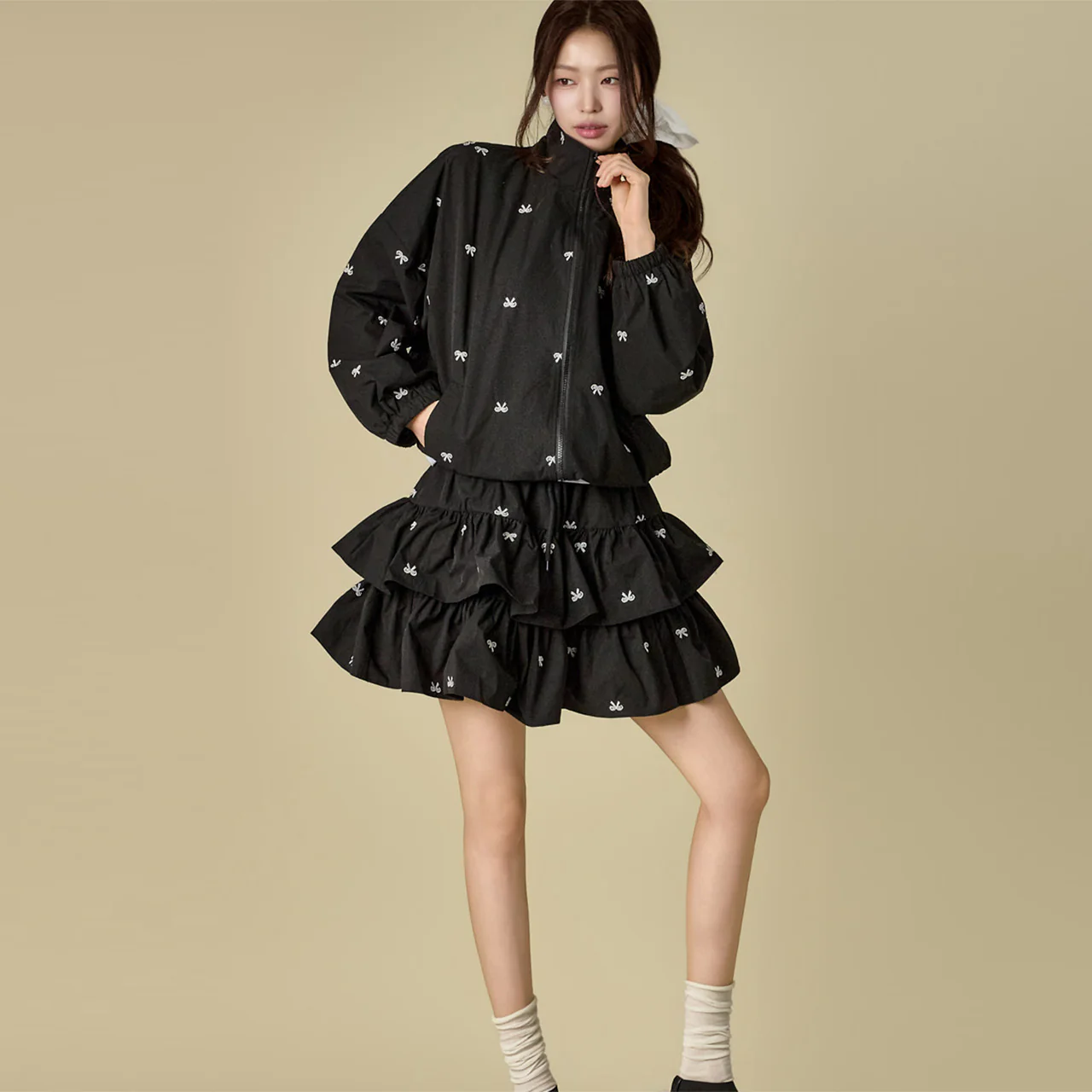 D5537 Ribbon Zip-Up Two-Piece - Image 2