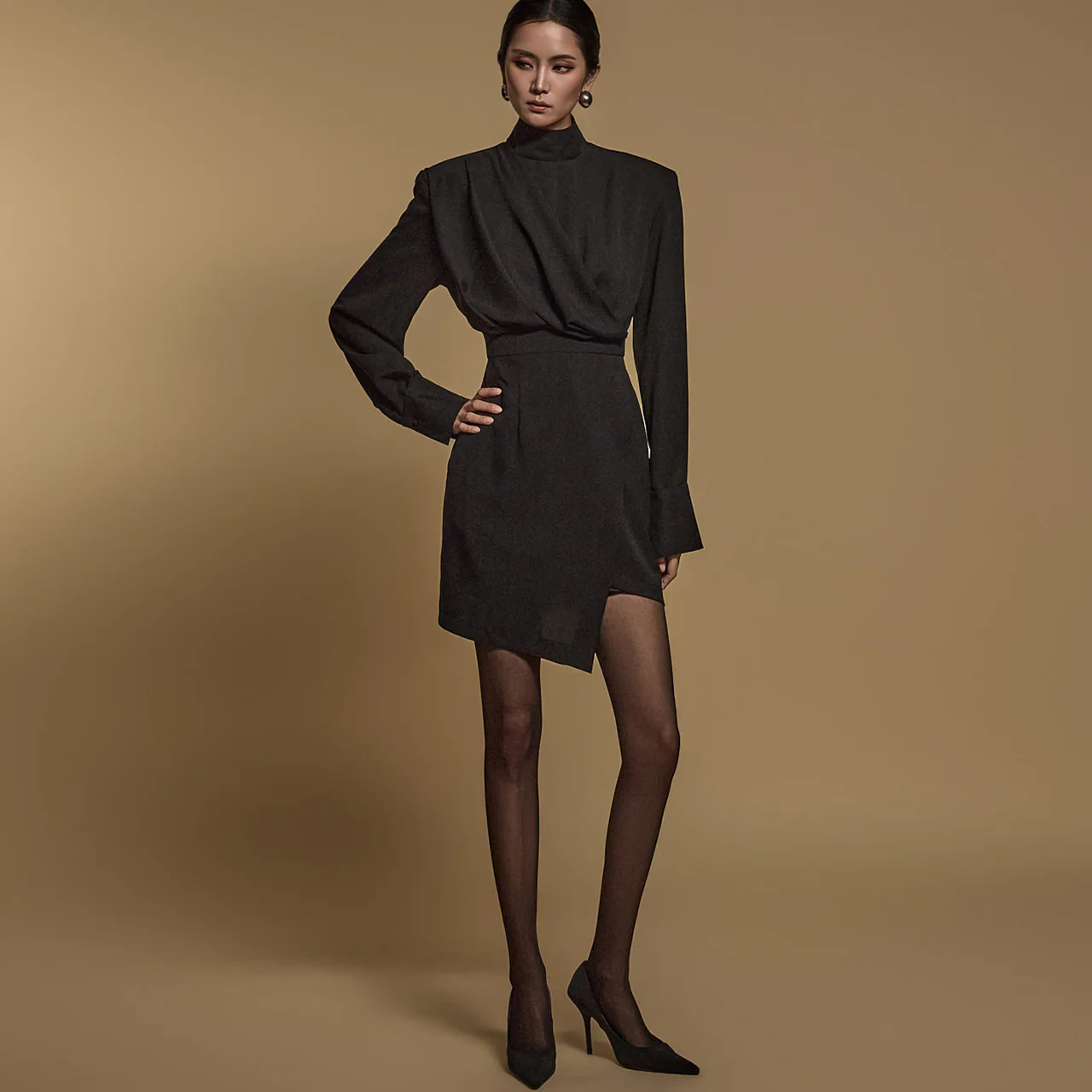 D9407 Asymmetrical Mini Dress - Image 2