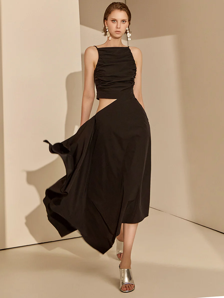 D9447 Cut-out Asymmetrical Dress