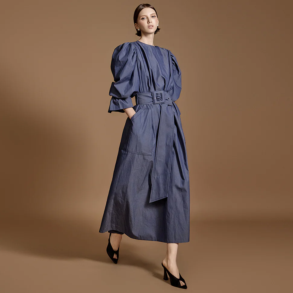 D9457 Belted Trench Dress - Image 2