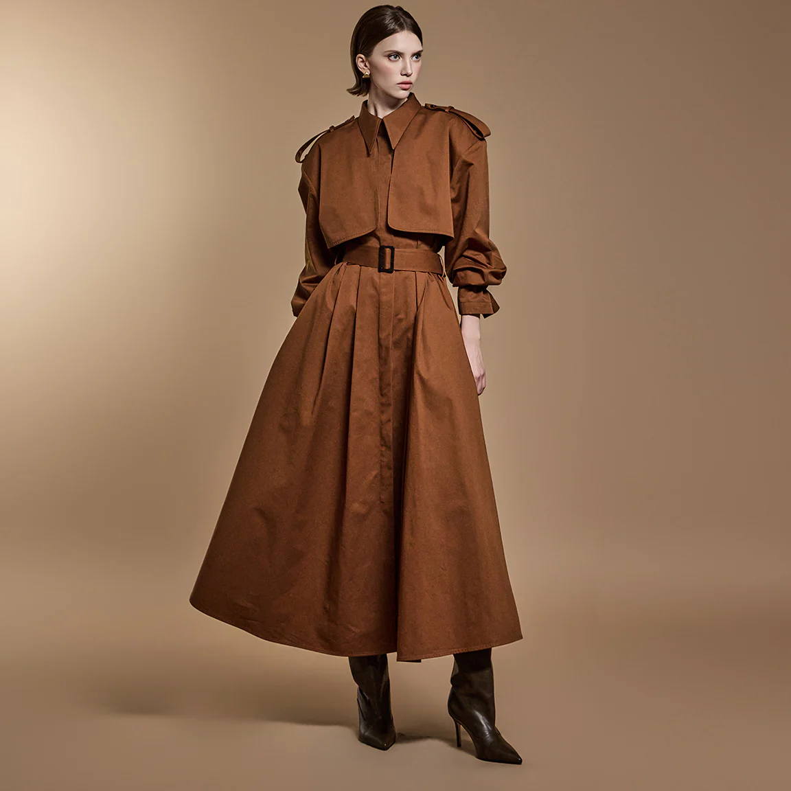 D9505 Trench Dress With Belt - Image 2