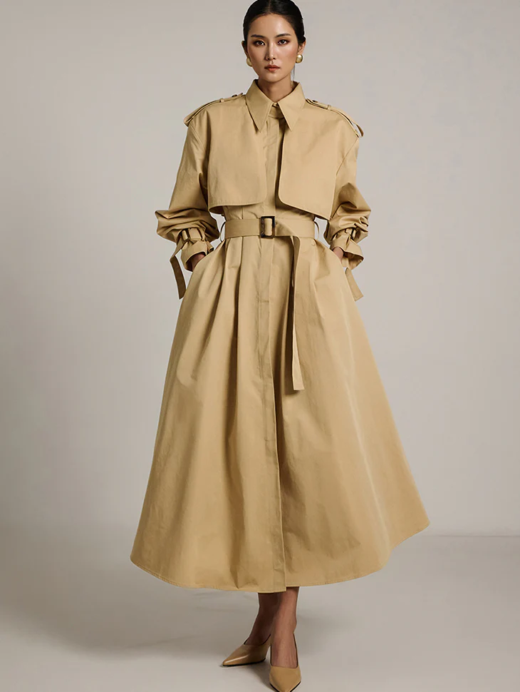 D9505 Trench Dress With Belt